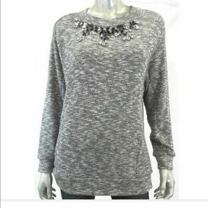 Dylan gray oversized jeweled pullover